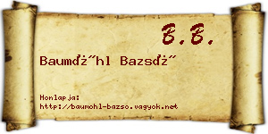 Baumöhl Bazsó névjegykártya